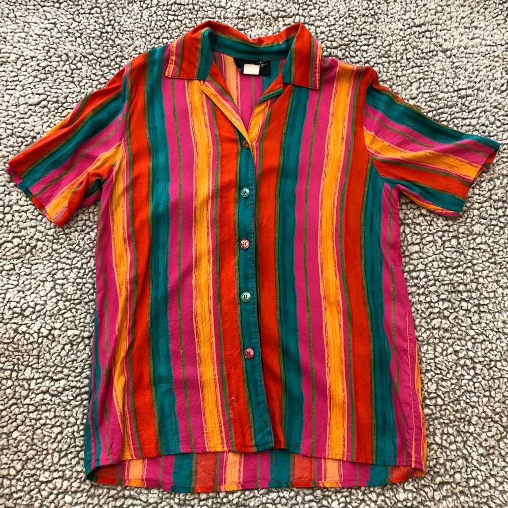 Vintage Bonnie Boynton Multi-Color Button-Up